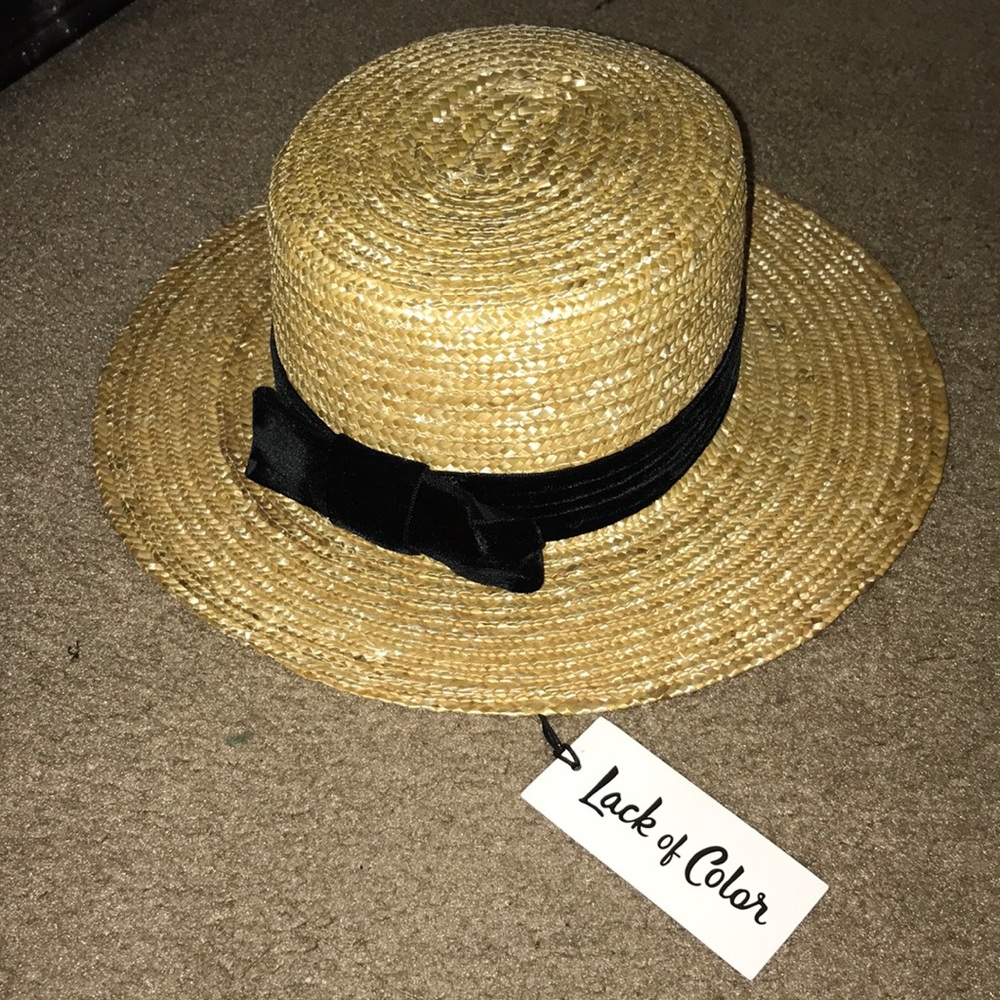 Lack Of Color Straw Boater Hat